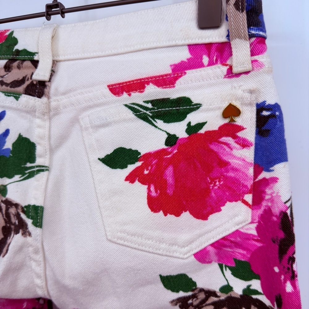Kate Spade New York Floral Skinny Jeans Size 25 - Picture 5 of 6
